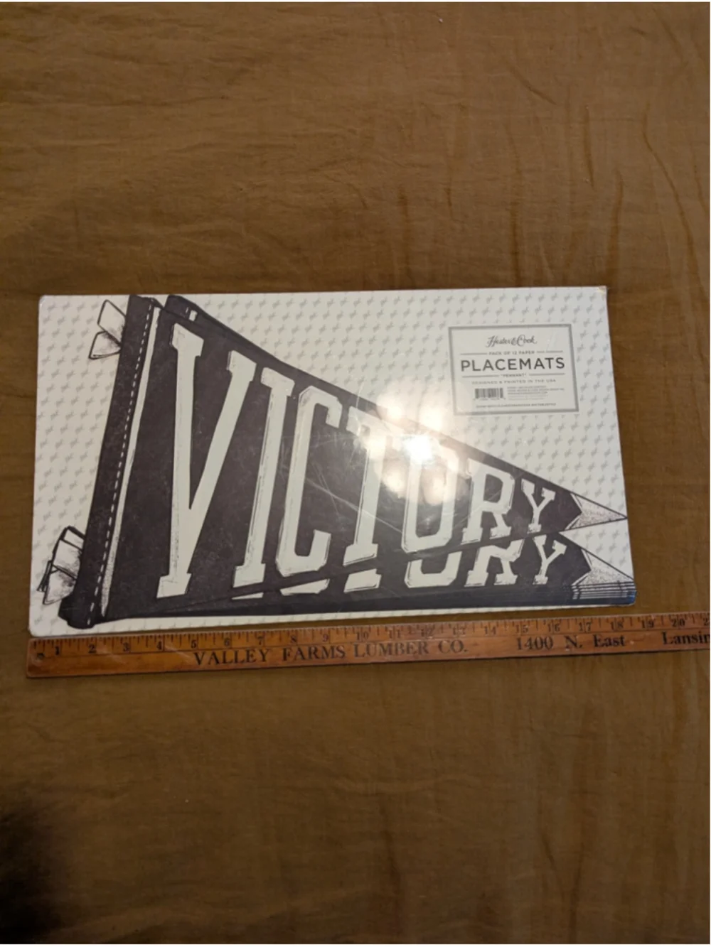 Hester and Cook victory penent placemats